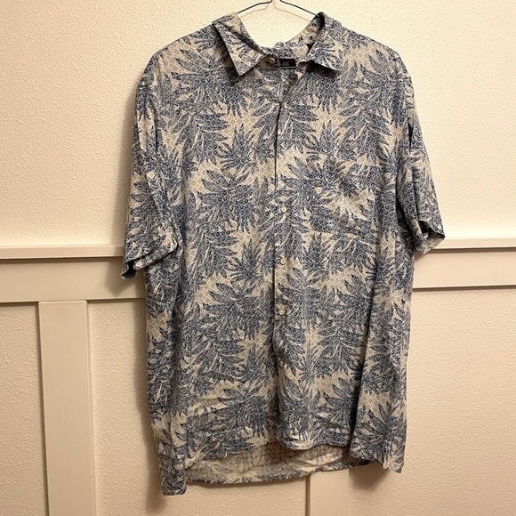 Tasso Elba Mens silky button up short sleeve floral print shirt Size XXL - Picture 1 of 8